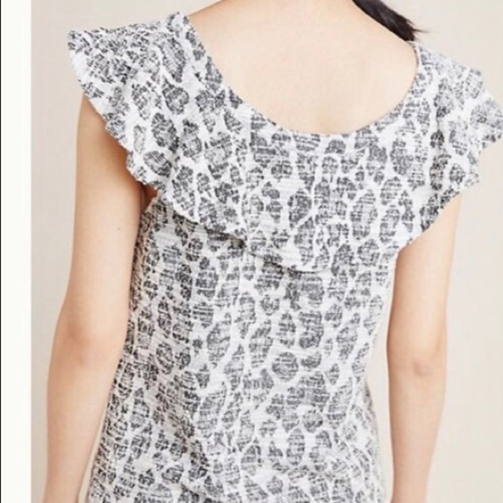 Anthropologie Dolan Savannah grey  ruffled blouse - Picture 4 of 15